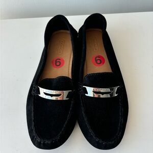 New💥Coach black suede loafer size 6